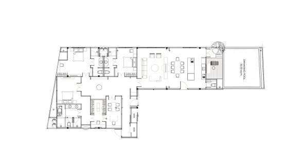 Планировка пентхауса 3 спальни в ЖК 8 Atelier Residence № 11010 (2D)